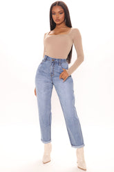 Simply Sweet Mom Jeans - Medium Blue Wash